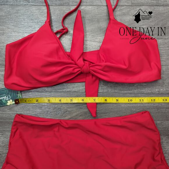 Blooming Jelly Knot Front High Waist Bikini Swimsuit Size S - Picture 5 of 7
